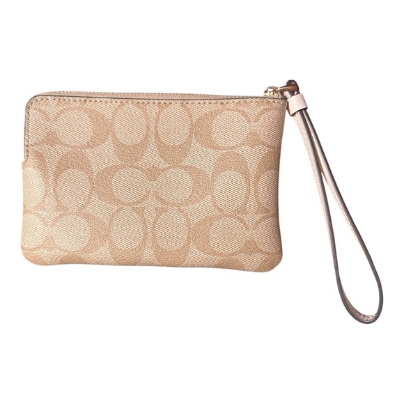 Coach Beige Signature Wristlet - Picture 2 of 2